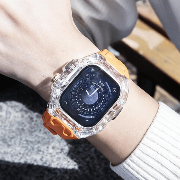 Clear Case + Orange Strap