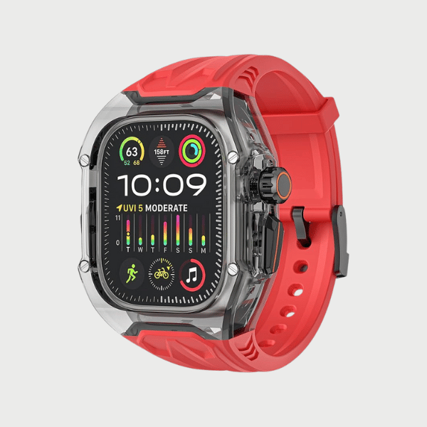 Dark Case + Red Strap