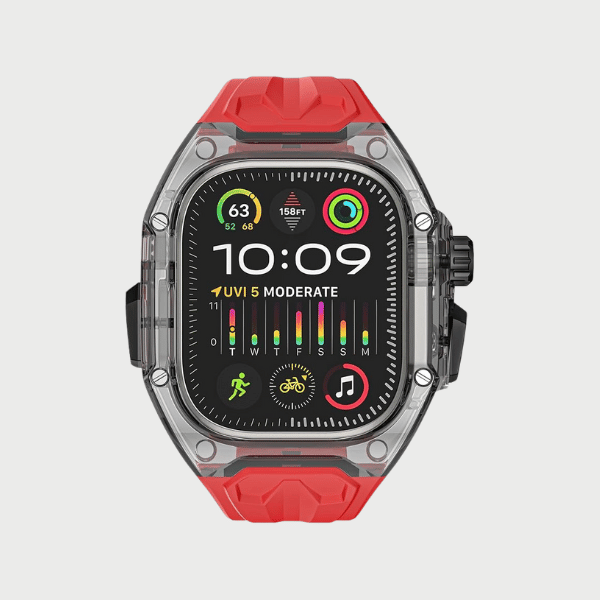 Dark Case + Red Strap