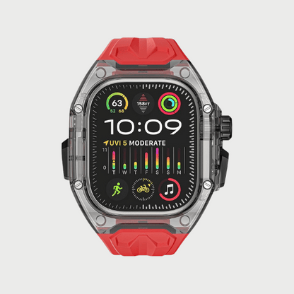 Dark Case + Red Strap