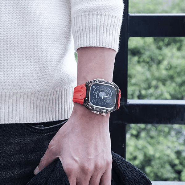 Dark Case + Red Strap