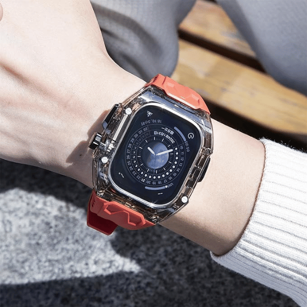 Dark Case + Red Strap