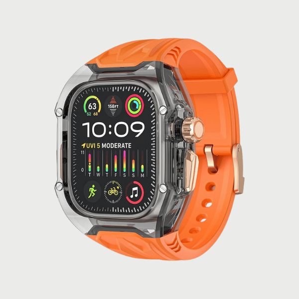Dark Case + Orange Strap