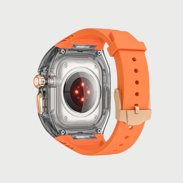 Dark Case + Orange Strap