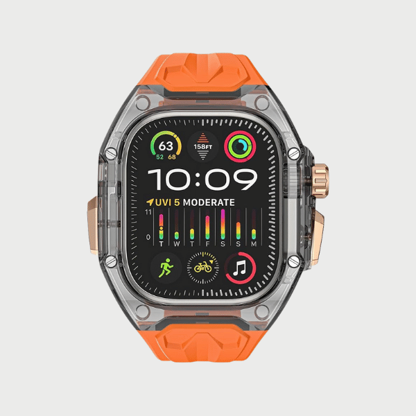 Dark Case + Orange Strap