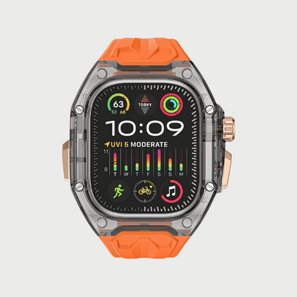 Dark Case + Orange Strap
