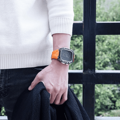 Dark Case + Orange Strap