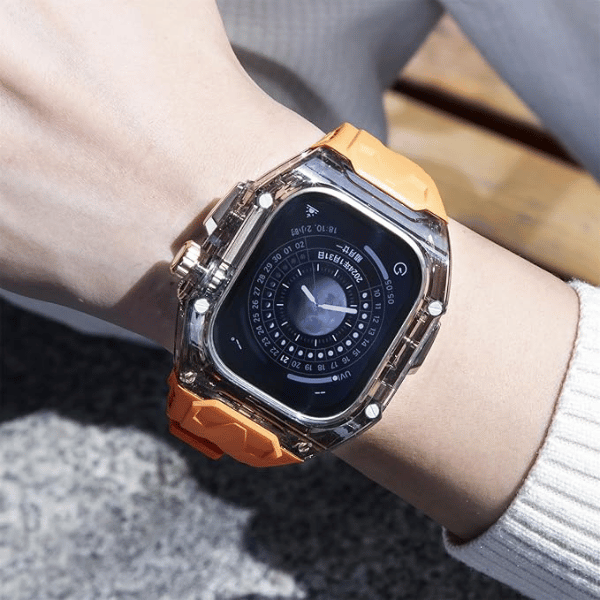 Dark Case + Orange Strap
