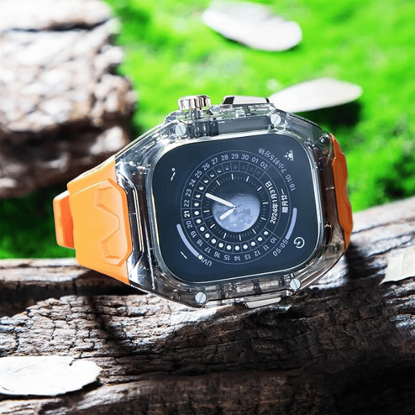 Dark Case + Orange Strap