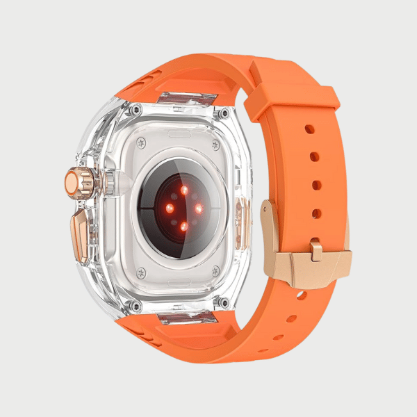 Clear Case + Orange Strap