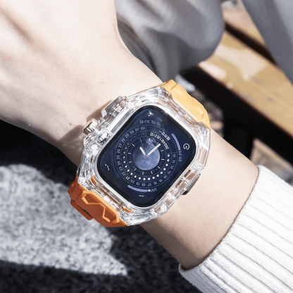 Clear Case + Orange Strap