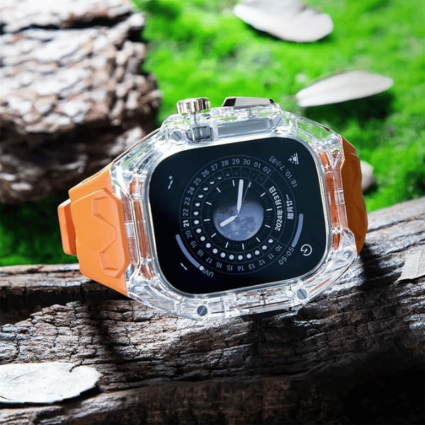 Clear Case + Orange Strap