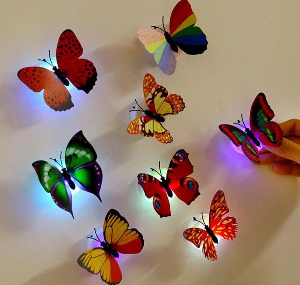 LED 3D Butterfly Wall Lights (12 Pieces)